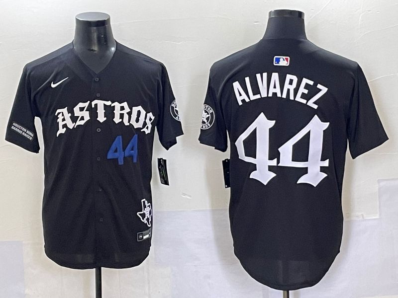 Men 2025 Houston Astros #44 Alvarez Black Seven generations Joint Name Nike MLB Jersey style 7->houston astros->MLB Jersey